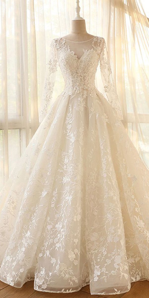 glamour-modest-jewel-neck-modest-long-sleeve-ball-gown-wedding-dress-gdc1119