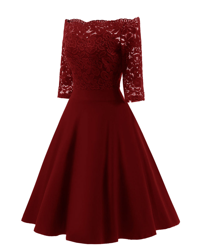 Short Burgundy Bridesmaid Dresses Off the Shoulder Prom Dress with ...