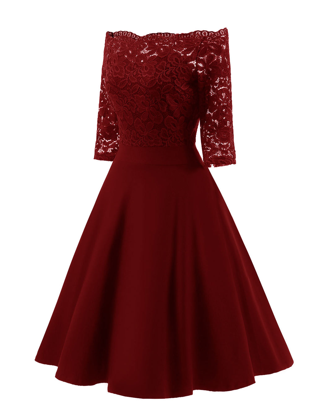 Short Burgundy Bridesmaid Dresses One Shoulder Prom Dress with Sleeves ...