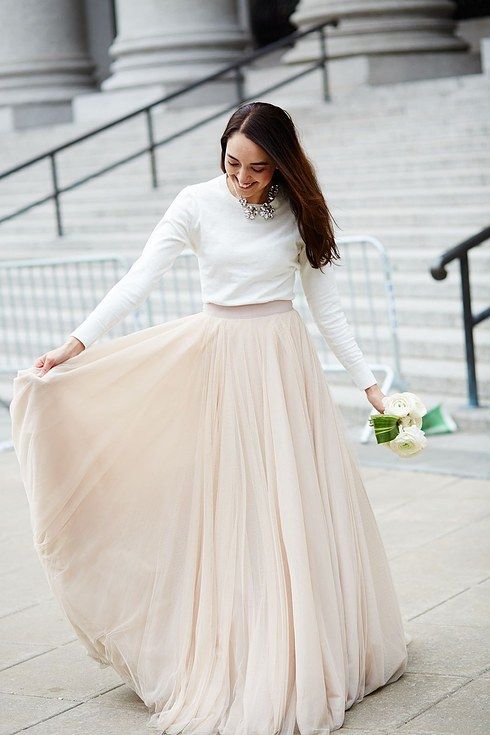 simple two piece wedding dress