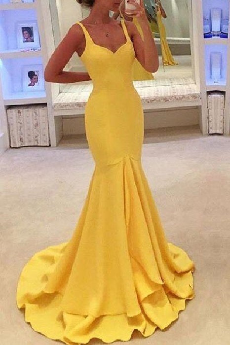 yellow bodycon prom dress