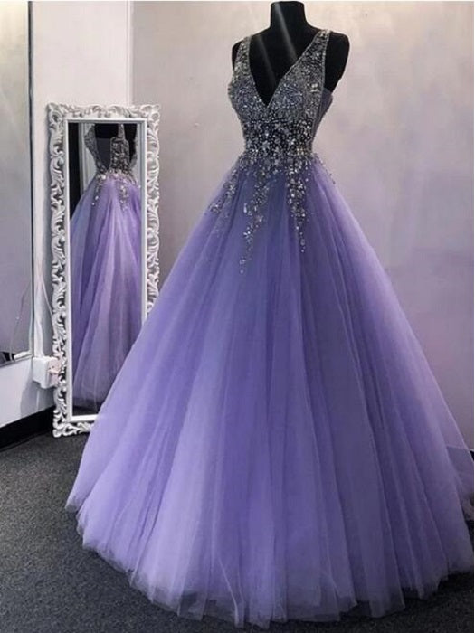 Sparkly Lavender Tulle Prom Dress Black Girls Slay Ball Gown Puffy Prom ...