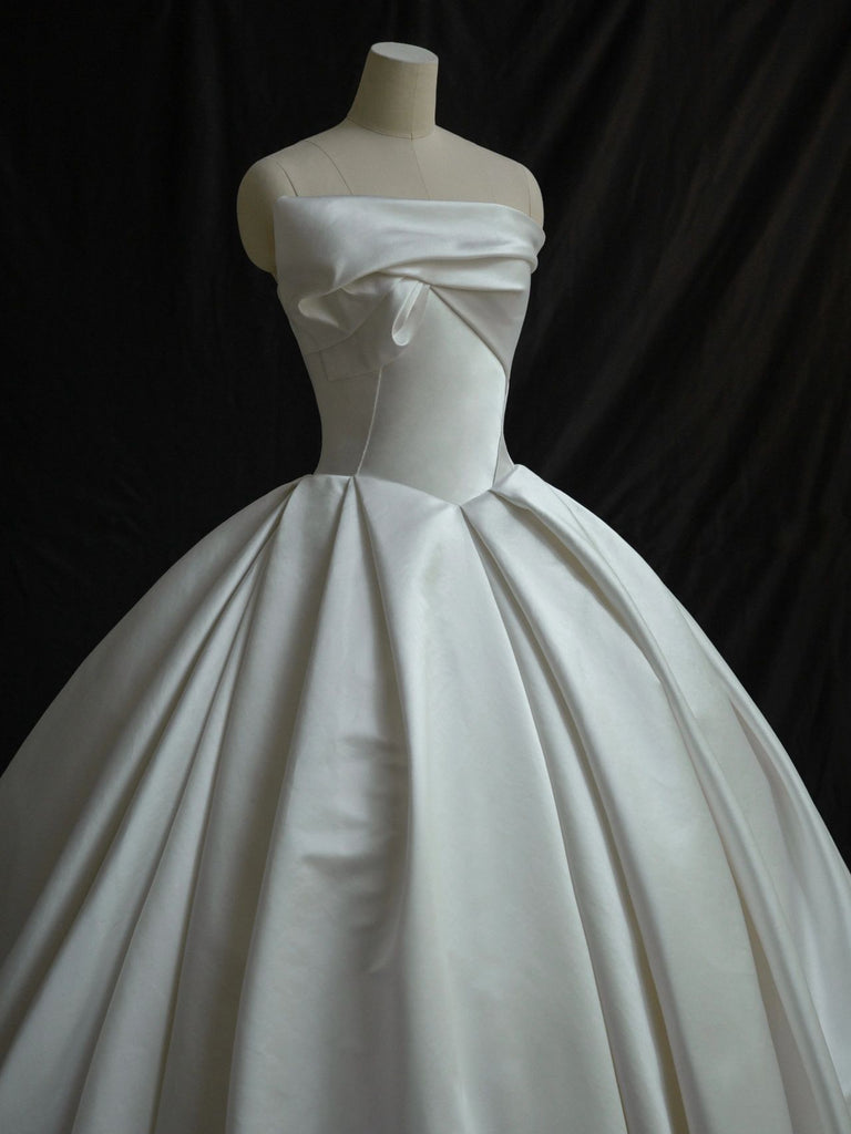 Strapless Ball Gown Silk Duchess Satin Wedding Dress