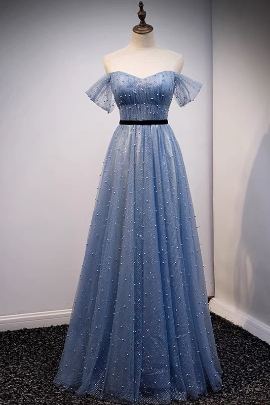 Dolly Gown Fairytale Light Blue Tiered Tulle Princess Prom Dress