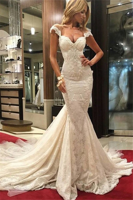 Mermaid/Trumpet Wedding Dress Lace Wedding Dress Backless Wedding Dress  WS066