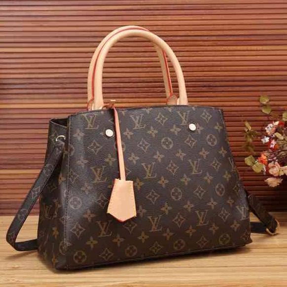 Louis Vuitton LV Women Shopping Bag Leather Crossbody Satchel Shoulder Bag Handbag