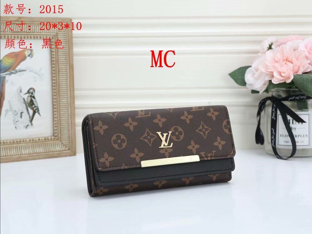 Louis Vuitton LV   Women  Leather Buckle Wallet Purse