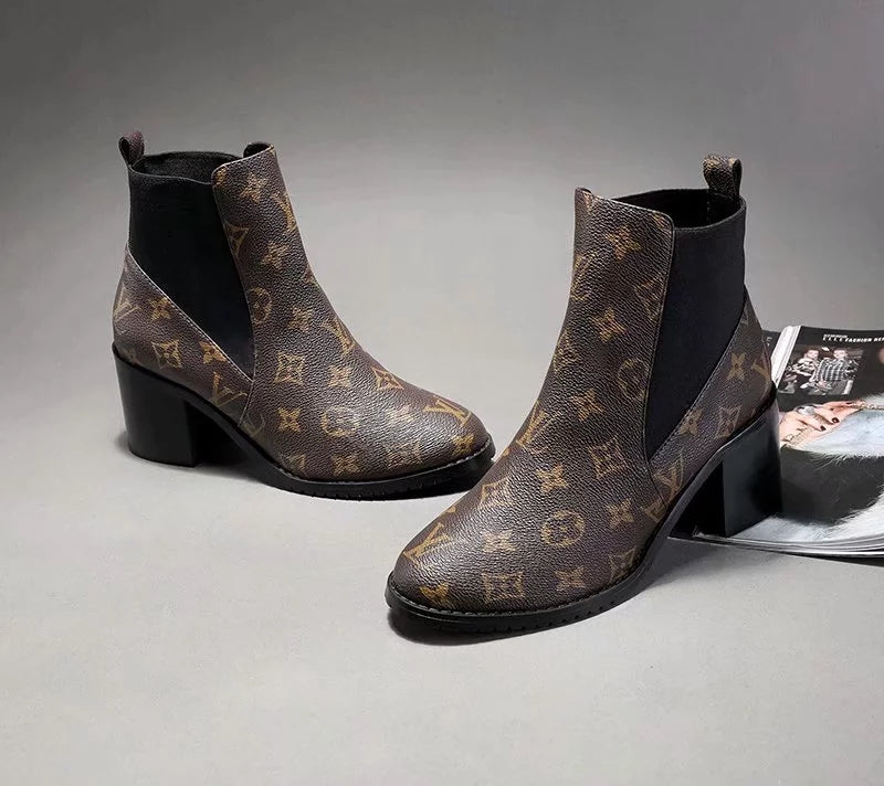 LV Louis Vuitton Fashion Leather Short Boots Shoes