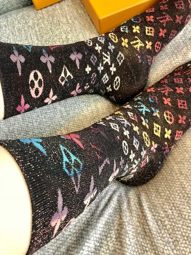 LV new women's jacquard pattern socks