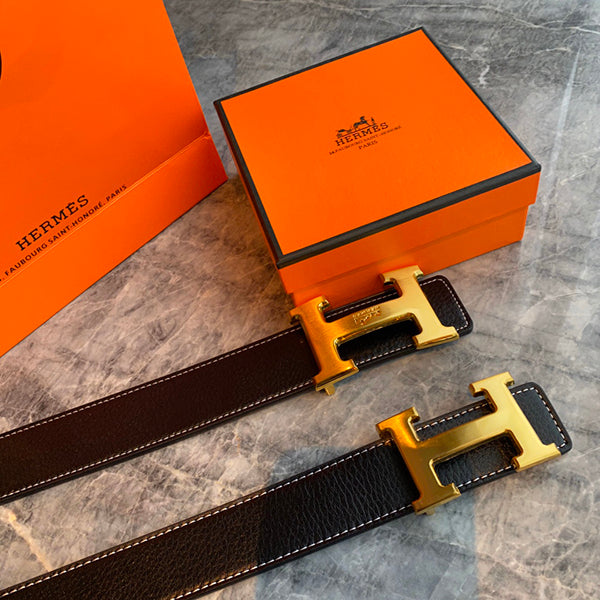 Hermes Belt with gift box handbag automatic buckle layer leather belt casual belt for men and women