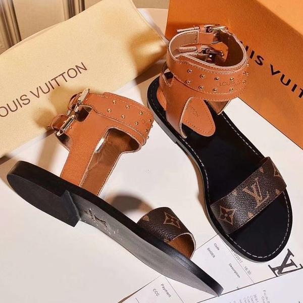 LV Louis Vuitton Women Fashion Leather Sandals Shoes