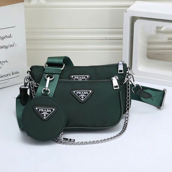 Prada New fashion fashion soft surface sewing zipper pocket zipper soft handle women's bag