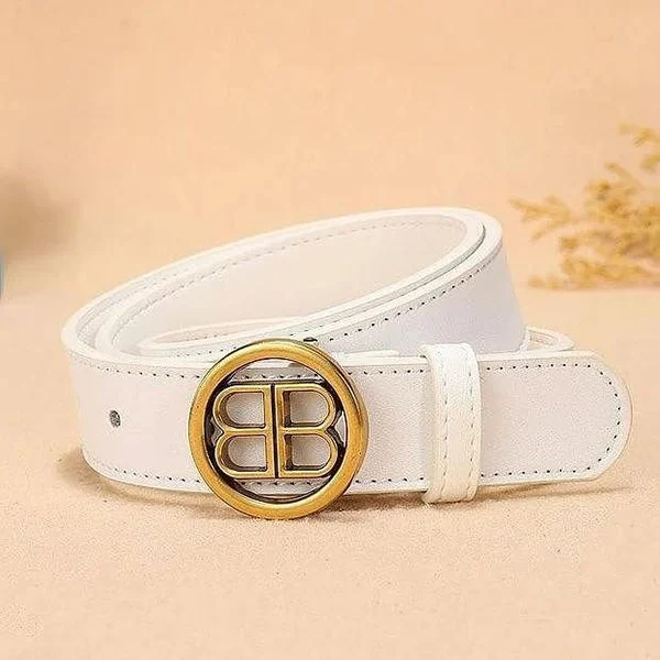 Balenciaga Popular Woman Men Fashion Smooth Buckle Leather Belt