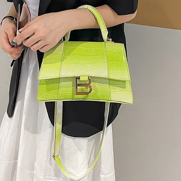 Balenciaga BB Fashion Lady Crocodile Pattern Handbag Shoulder Me