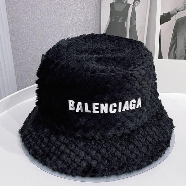 Balenciaga BB fashion men's and women's plush bucket hat