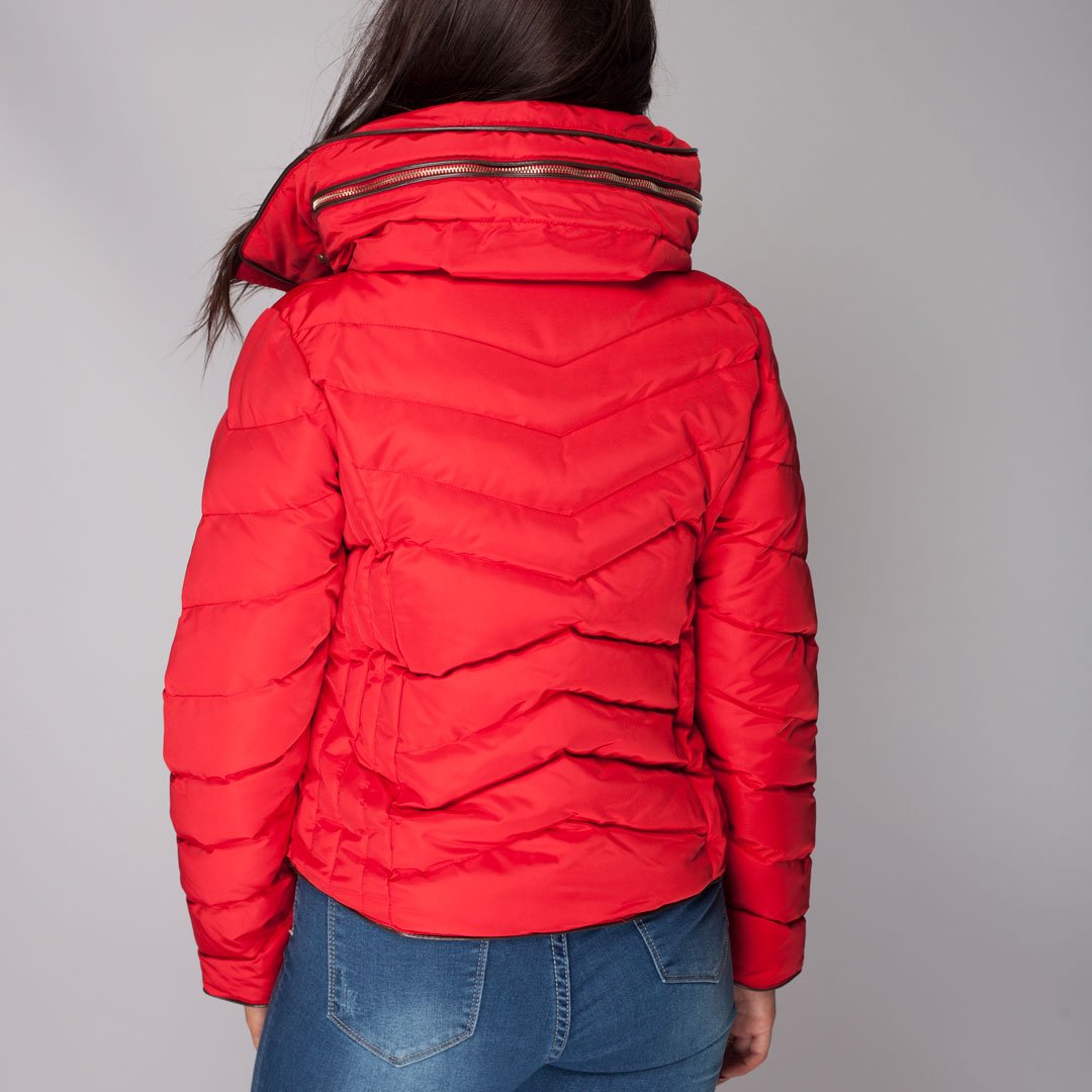 womens padded jacket with fur hood zara