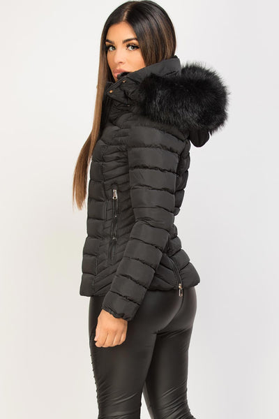 Black Faux Fur Hooded Puffer Down Coat Styledup Fashion Grande ?v=1609699457