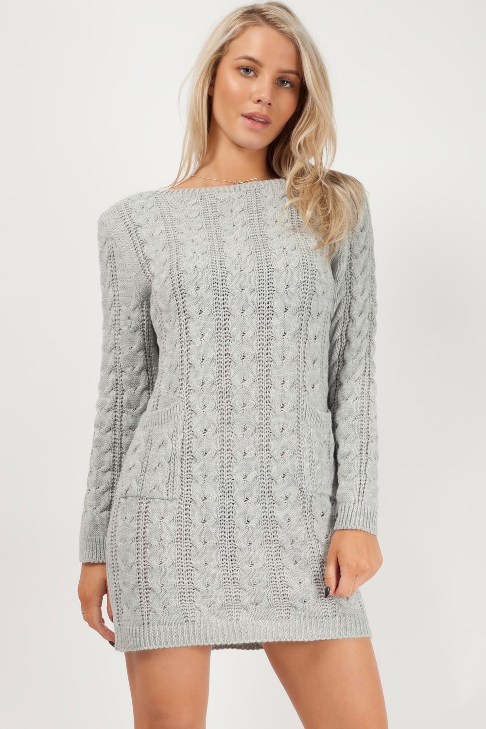 grey knitted dress uk