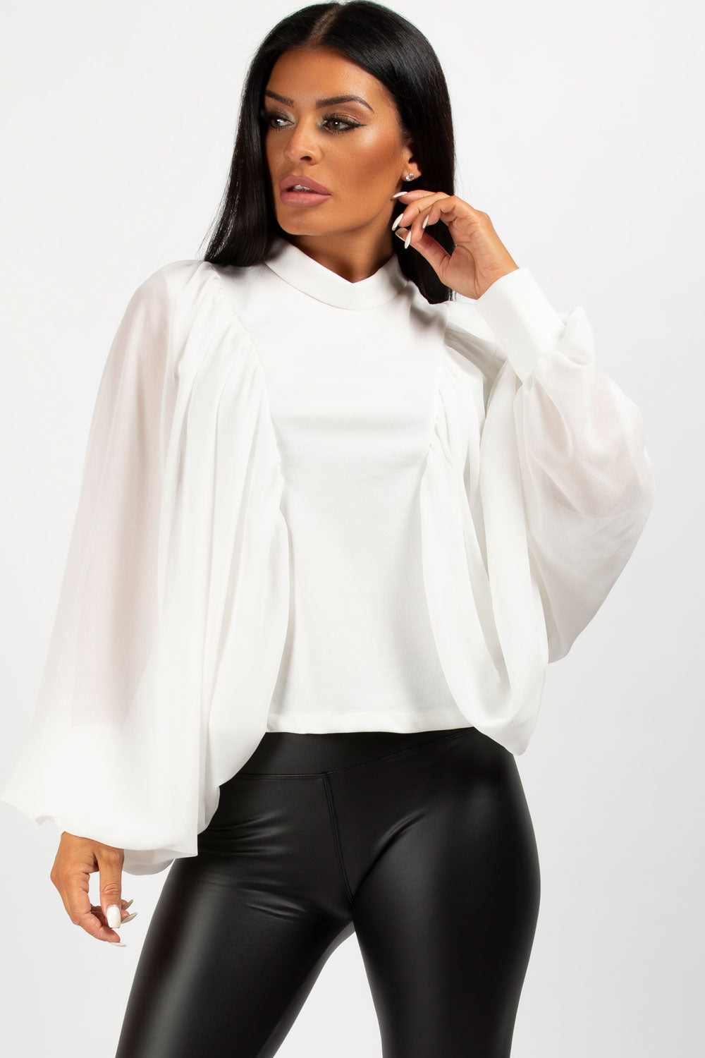 chiffon sleeve top