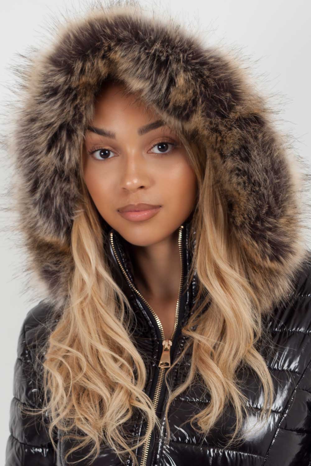 Black Shiny Puffer Coat With Faux Fur Hood AW2019 – Styledup.co.uk