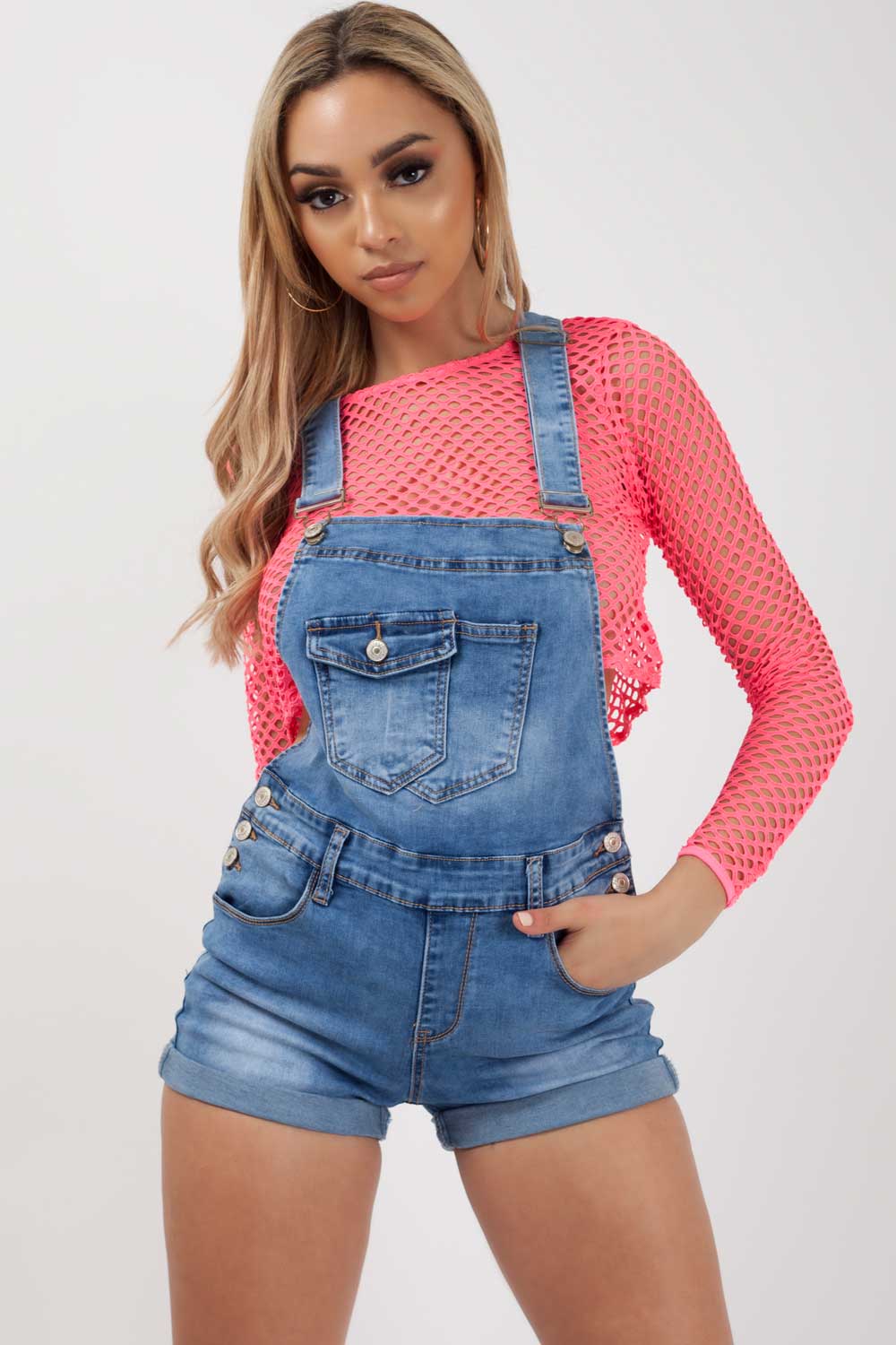 Denim Dungaree Shorts Holiday Outfit 