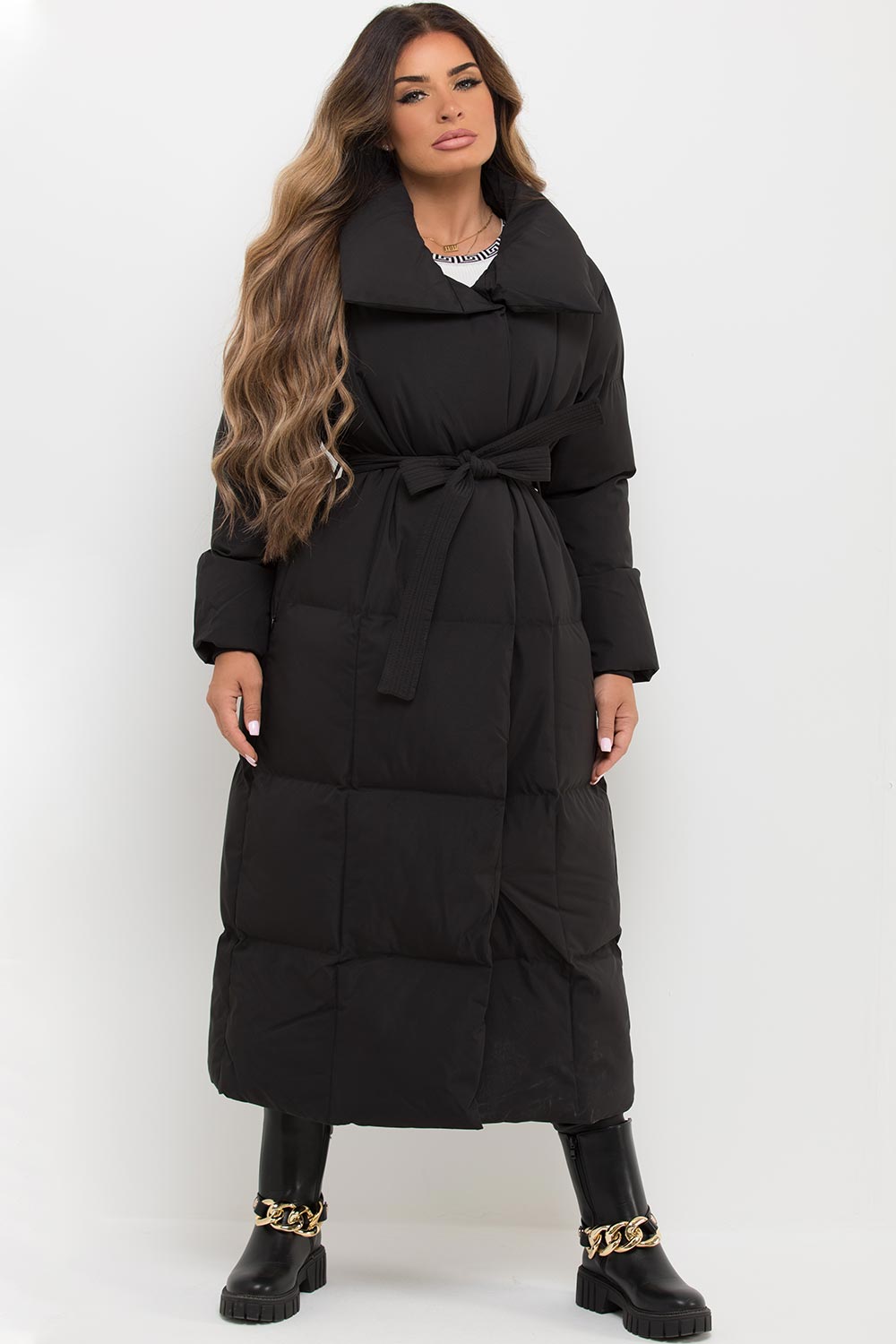 Womens Longline Duvet Puffer Coat Black – Styledup.co.uk