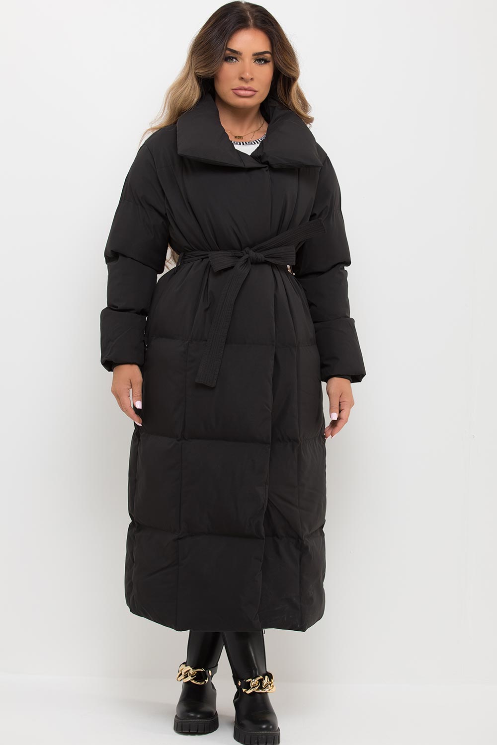 Womens Longline Duvet Puffer Coat Black – Styledup.co.uk