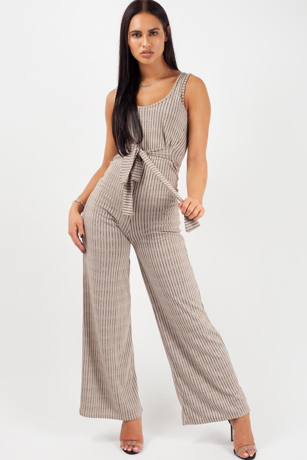 wide leg ribbed jumpsuit