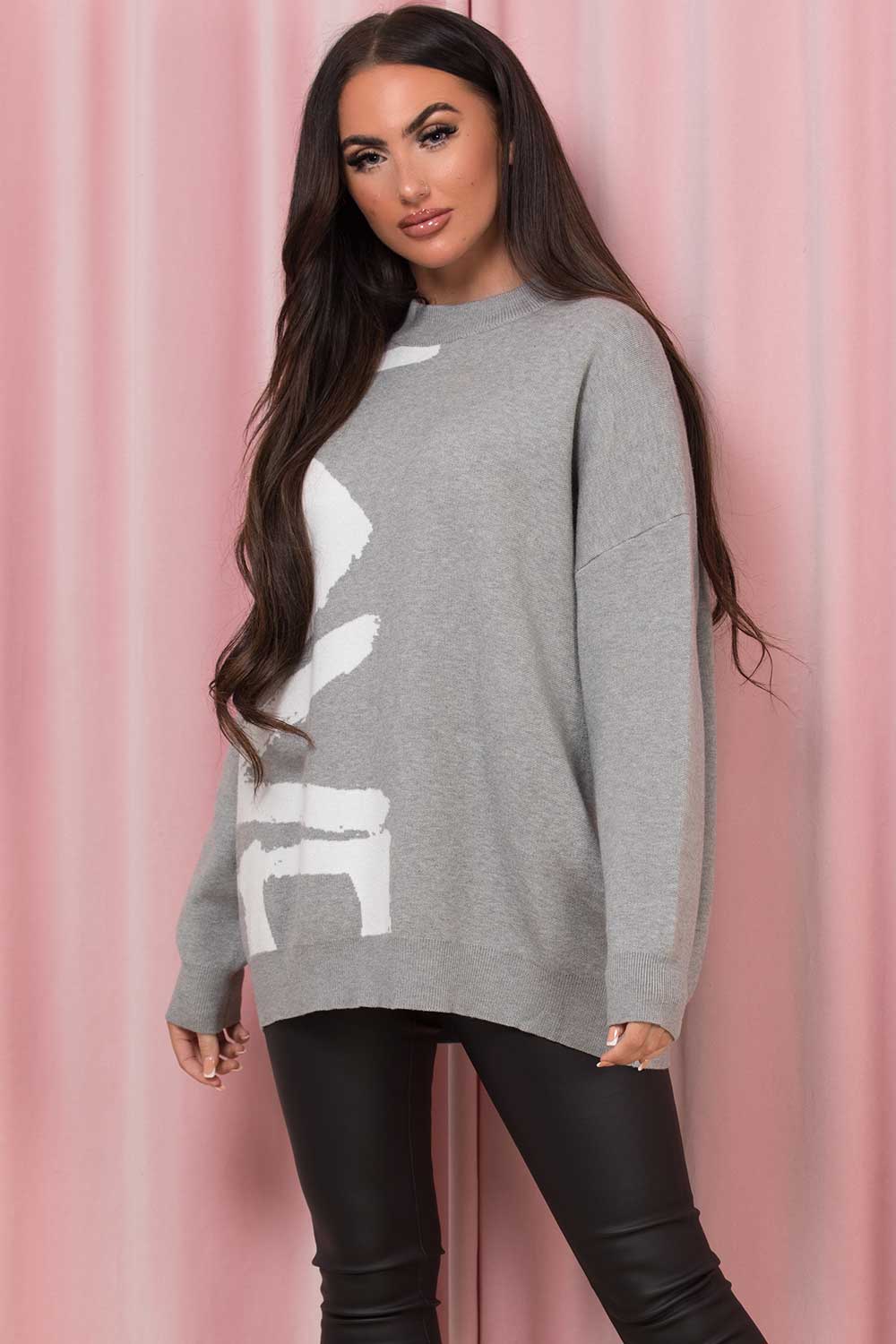 grey oversized jumper