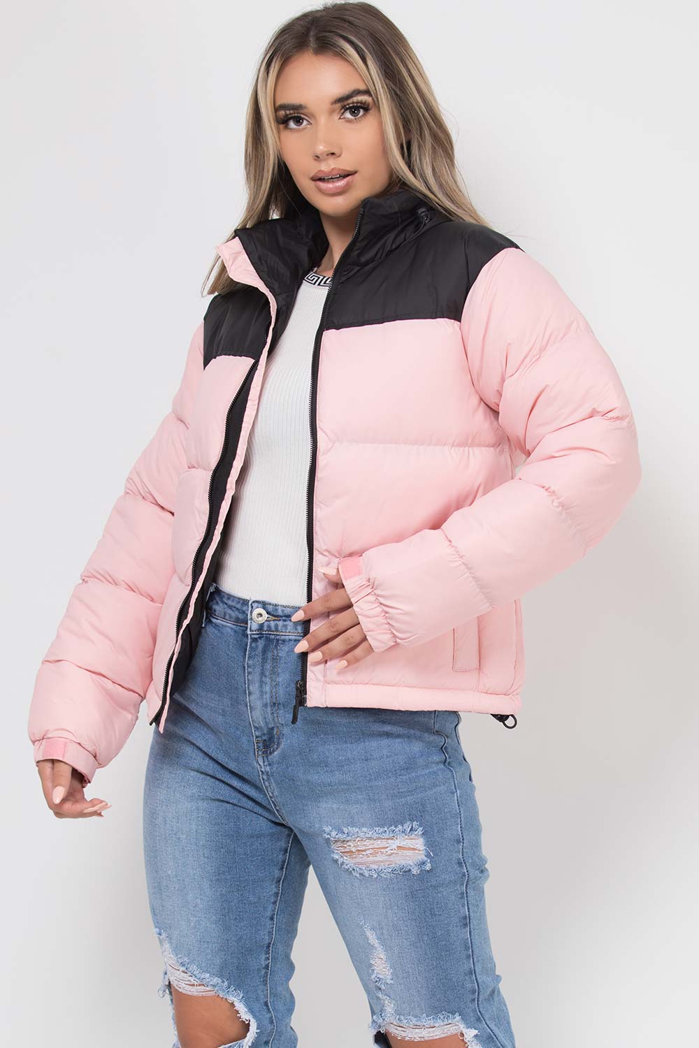 pink adidas puffer jacket