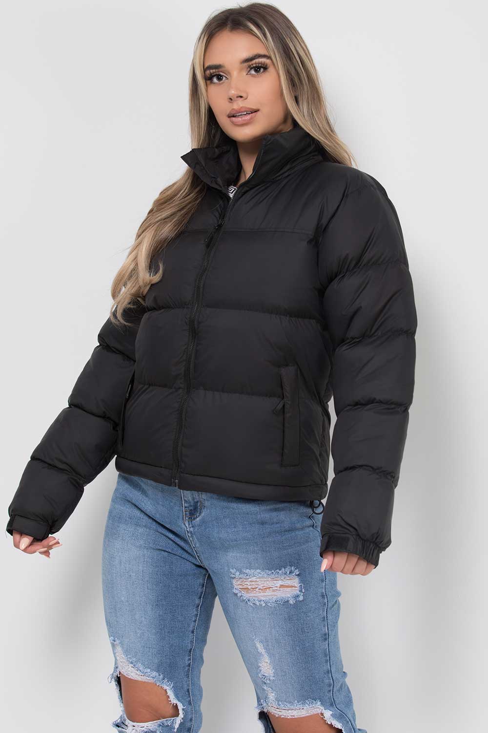 north face long black puffer jacket