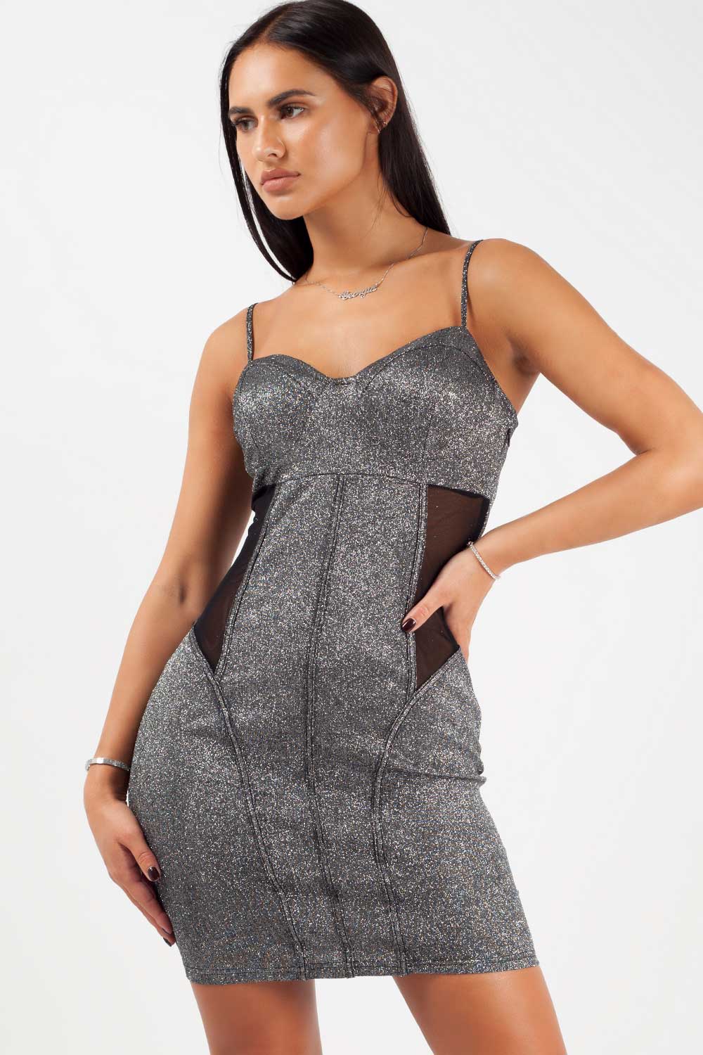 sequin mini bodycon dress