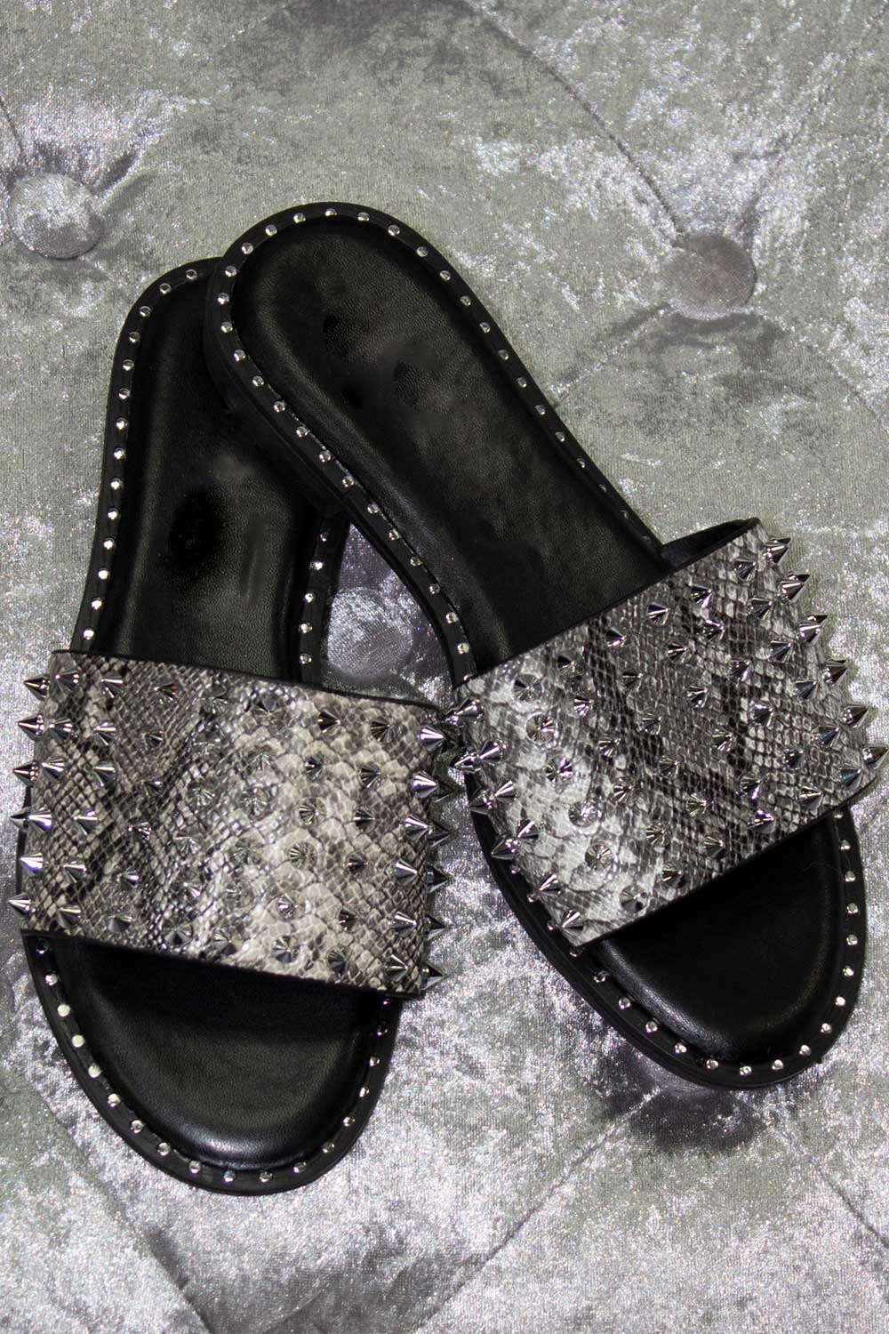 silver studded sliders