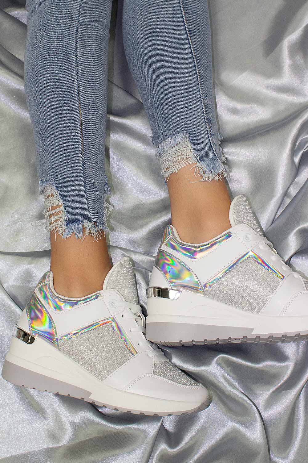 white wedge trainers womens