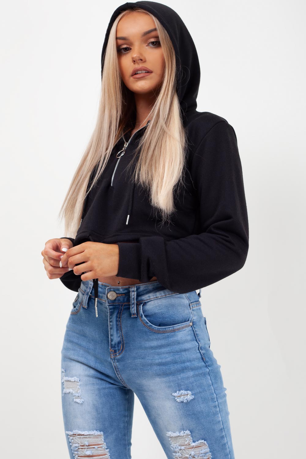 oversize crop hoodie