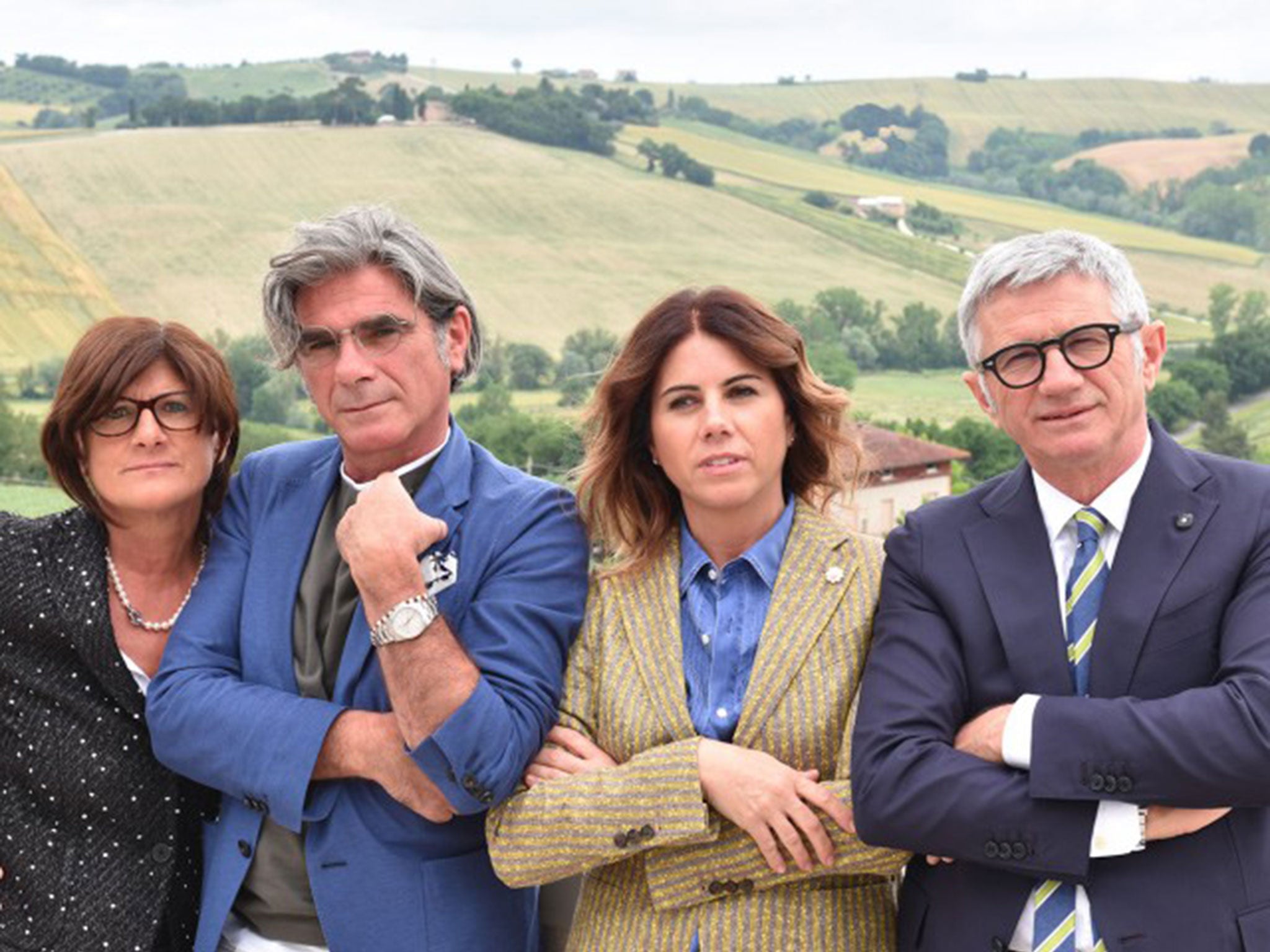 Luigi Lardini en familie in Filottrano, Italië