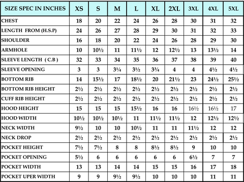 gucci hoodie size chart