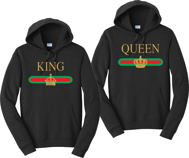 King And Queen Gucci logo Hoodies 