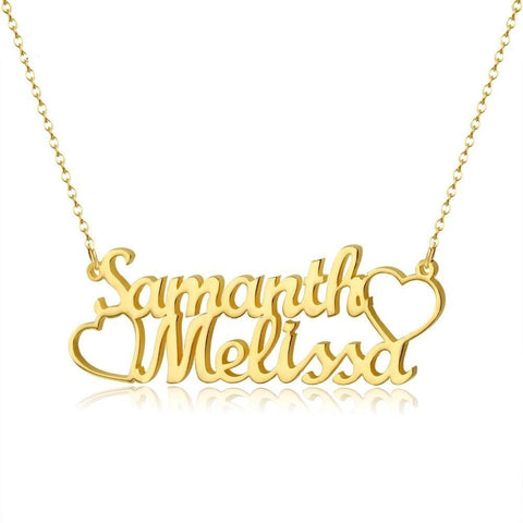 name necklaces - 18K Gold Personalized Two Names Necklace