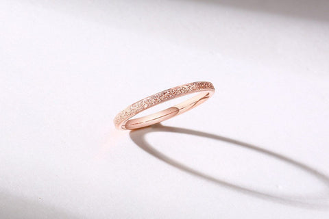 rose gold minimalist simple stainless steel womens rings