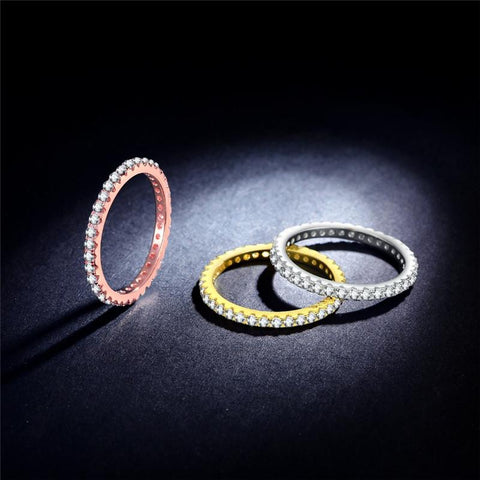 stackable womens rings - silver, rose gold and gold simple thin rings