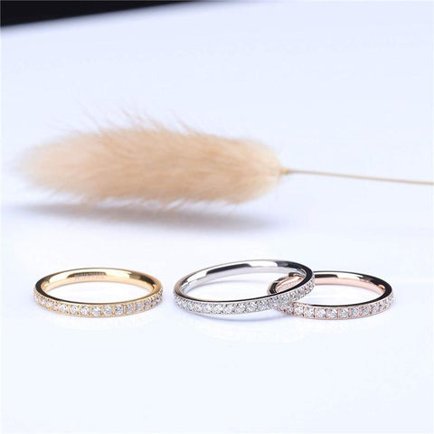 stackable rings for women - titanium silver, gold or rose gold promise ring for her