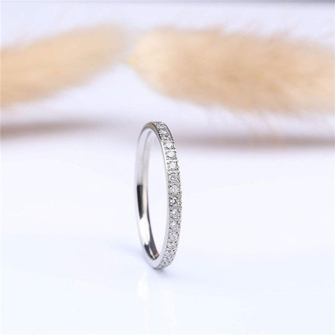 titanium silver thin simple promise ring for her