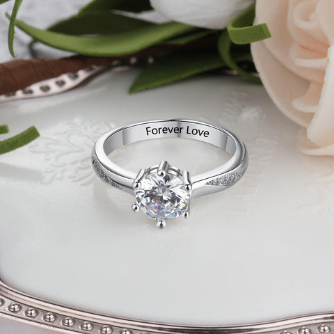 gifts for her - personalized zirconia diamond ring gift for women