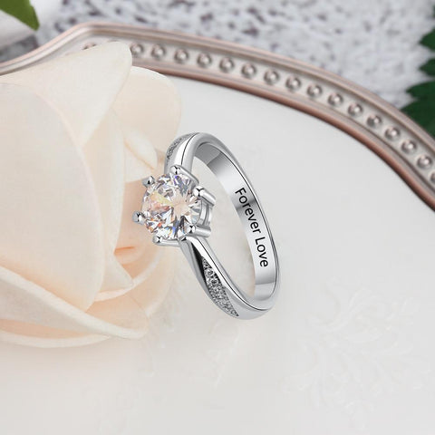 engagement rings for her - personalized zirconia diamond ring gift for women