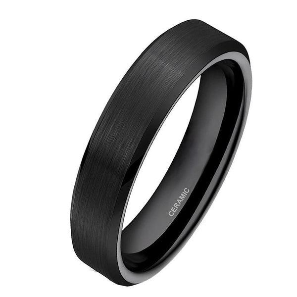 black mens rings - hypoallergenic ceramic male ring