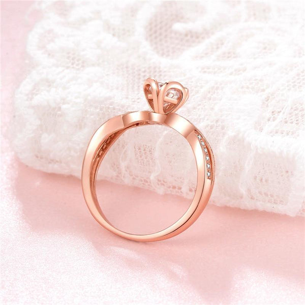 Promise rings for her - rose flower sterling silver womens ring