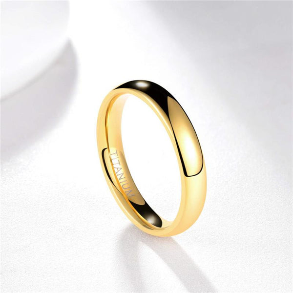 rings for him - gold titanium polished mens ring