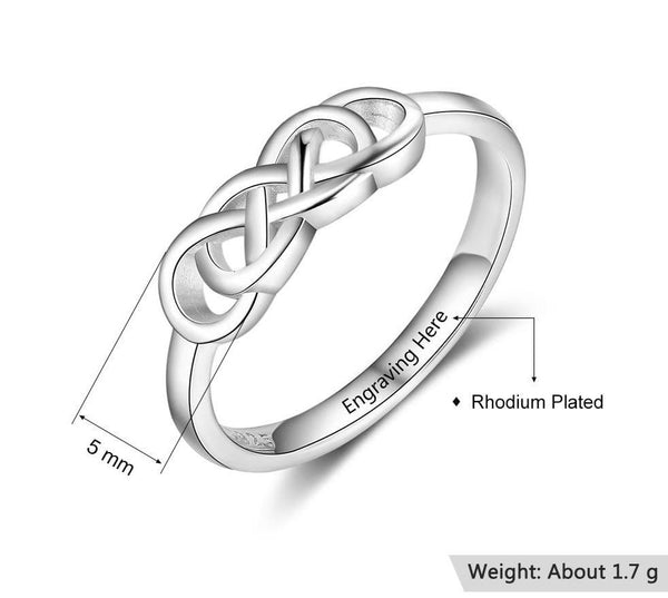 Celtic knot personalized sterling silver ring for women