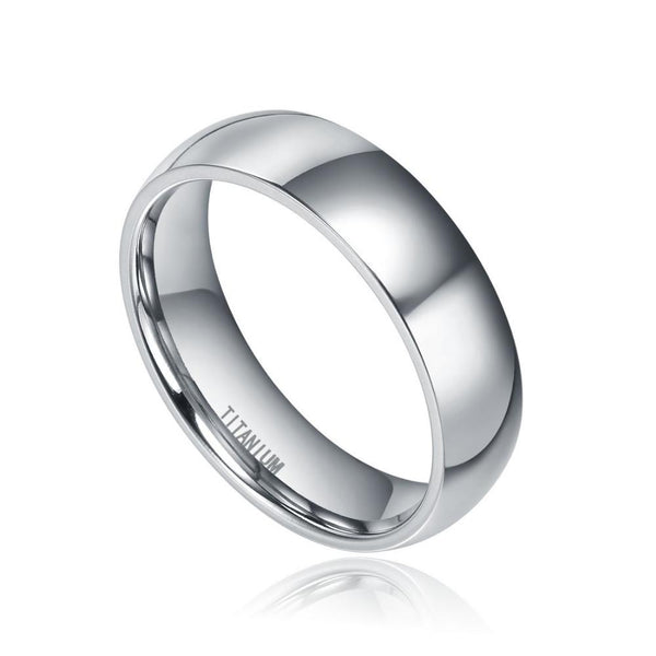 personalized silver mens wedding titanium band